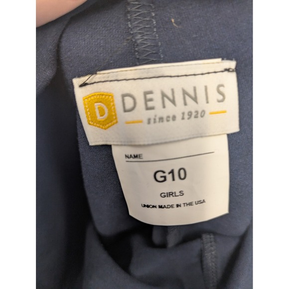 Dennis Girls G10 Plaid Skirt Navy Yellow Pleated A-line Skort School Uniform - Picture 5 of 7